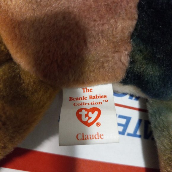 Ty Beanie Baby The Beanie Babies Collection "Claude The Crab" 1996 "Retired" PVC - Picture 6 of 15